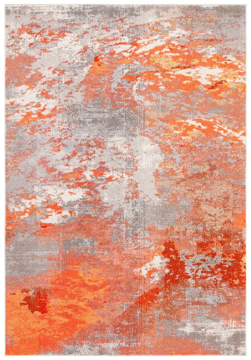 Picture of Safavieh MAD440G-9 9 x 12 ft. Madison 400 Contemporary Rectangle Rug&#44; Grey & Orange