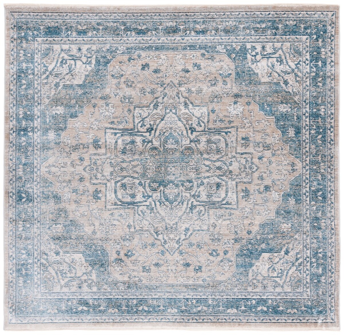 Picture of Safavieh VIC910F-7SQ 6 ft. 7 in. x 6 ft. 7 in. Victoria Traditional Square Power Loomed Rug&#44; Blue & Grey