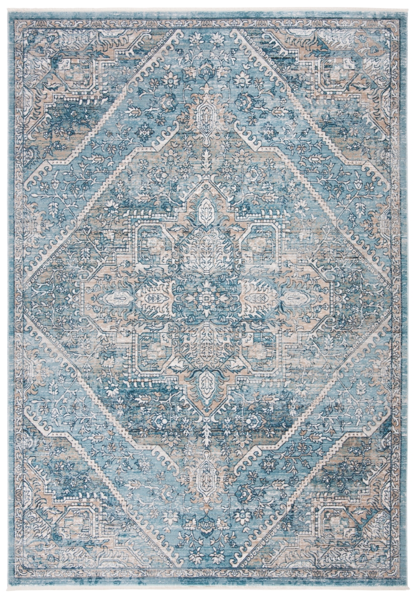 Picture of Safavieh VIC932F-6 6 x 9 ft. Victoria Traditional Rectangle Power Loomed Rug&#44; Blue & Grey