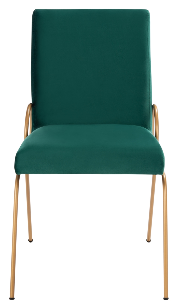 ACH6207A-SET2 Fanila Accent Chairs, Emerald & Gold - Set of 2 -  Safavieh