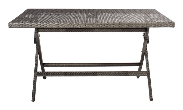 Picture of Safavieh PAT7503C Akita Folding Table&#44; Grey Brown & White
