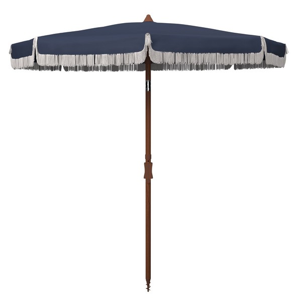 Picture of Safavieh PAT8500B 6.5 ft. Estonia Fringe Beach Umbrella, Navy