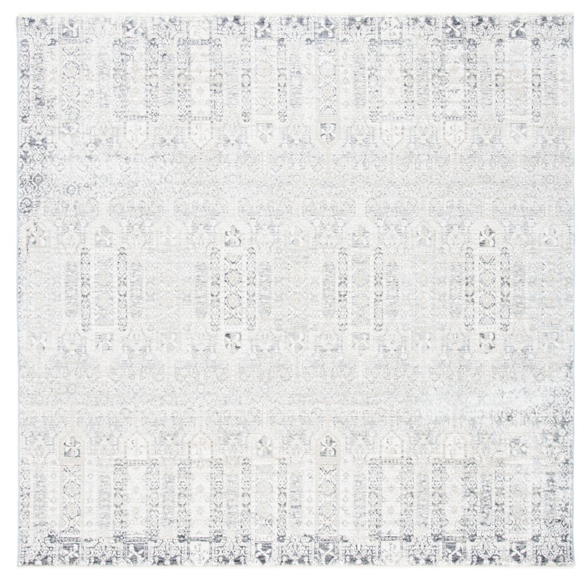 MSR8945B-7SQ 6 ft. 7 in. x 6 ft. 7 in. Martha Stewart Sabrina Power Loomed Square Area Rug, Grey & Grey -  Safavieh