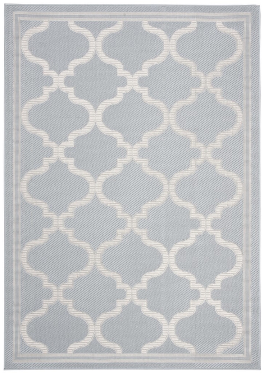 MSRO336J-4 Martha Stewart Indoor & Outdoor Power Loomed Rectangle Area Rug, Aqua & Cream - 4 x 6 ft -  Safavieh