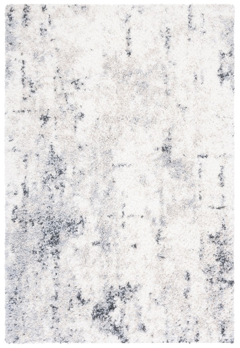 Picture of Safavieh BER408A-9 9 x 12 ft. Berber Shag Power Loomed Rectangle Area Rug&#44; Ivory & Grey