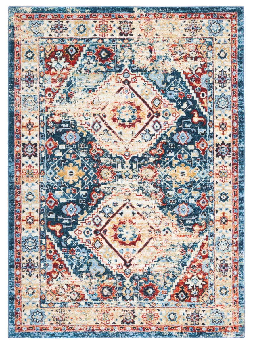 RIV157M-4 4 ft. x 5 ft. 7 in. Riviera 157M Power Loomed Rectangle Area Rug, Blue & Gold -  Safavieh