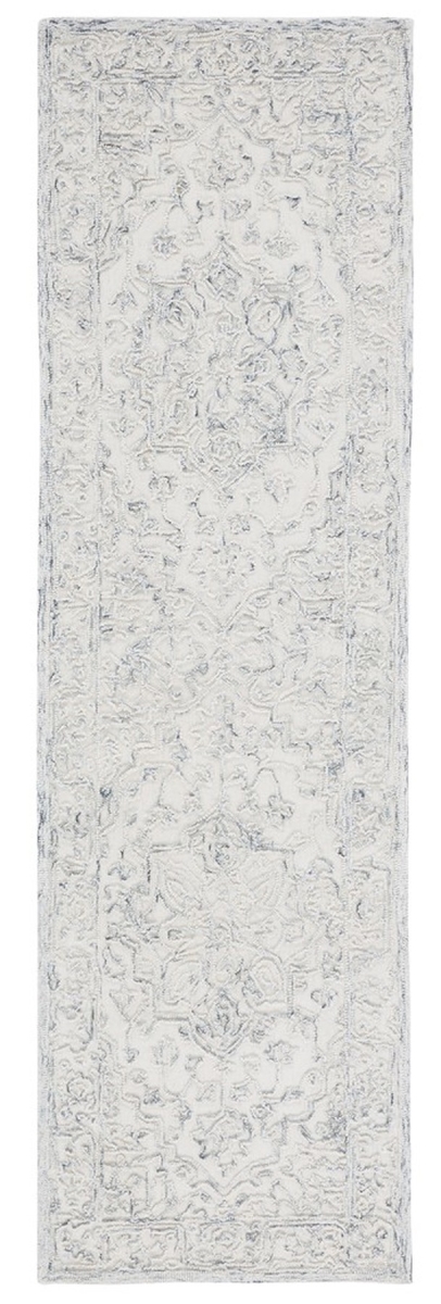 TRC302H-28 2 ft. 3 in. x 8 ft. Trace 302H Hand Tufted Runner Area Rug, Ivory & Charcoal -  Safavieh