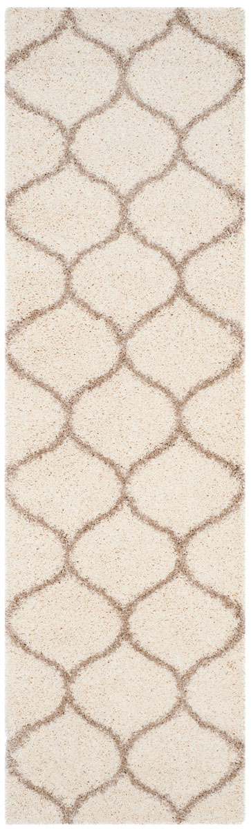 SGH280D-220 2 ft. 3 in. x 20 ft. Hudson Shag Power Loomed Runner Area Rug, Ivory & Beige -  Safavieh