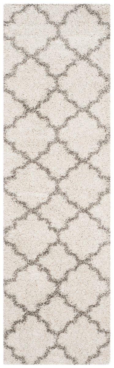 SGH282A-218 2 ft. 3 in. x 18 ft. Hudson Shag Power Loomed Runner Area Rug, Ivory & Grey -  Safavieh