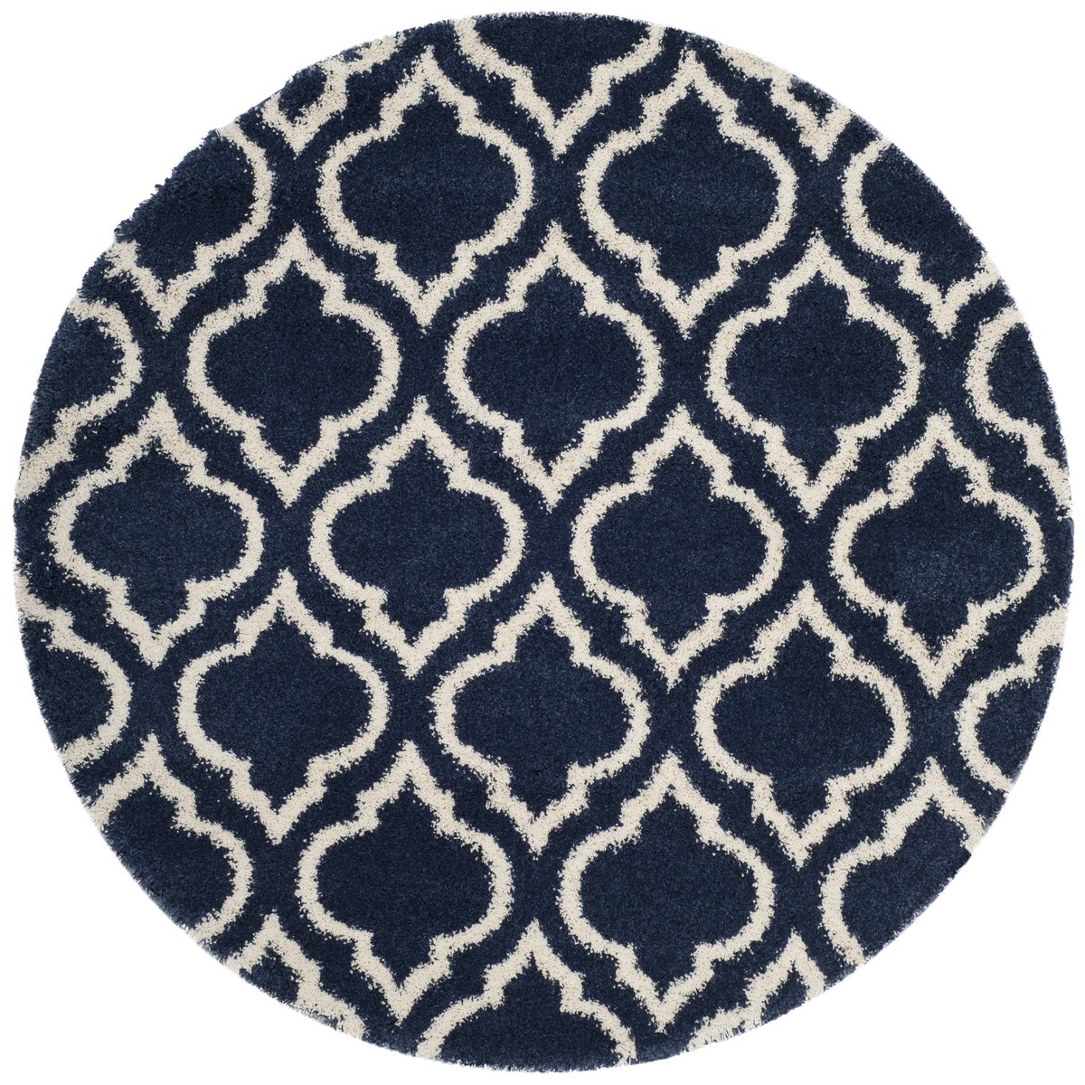 Picture of Safavieh SGH284C-9R 9 x 9 ft. Hudson Shag Power Loomed Round Area Rug&#44; Navy & Ivory