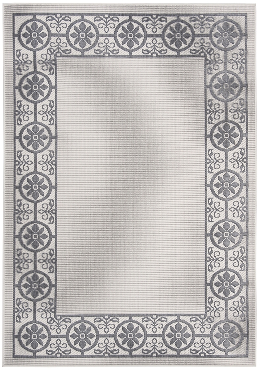 BMU815A-7R 6 ft. -7 in. x 6 ft. -7 in. Bermuda 800 Collection Round Rug - Ivory & Charcoal -  Safavieh