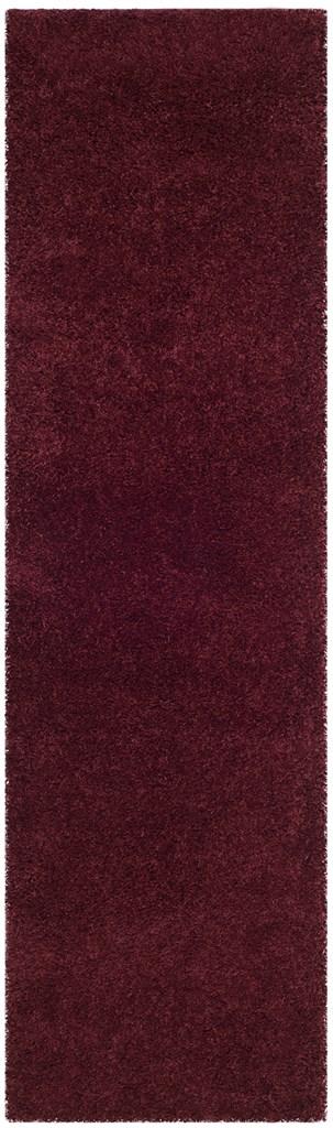 SGL303R-26 2 ft. 3 in. x 6 ft. SGL-Laguna Shag Power Loomed Runner Area Rug, Maroon -  Safavieh