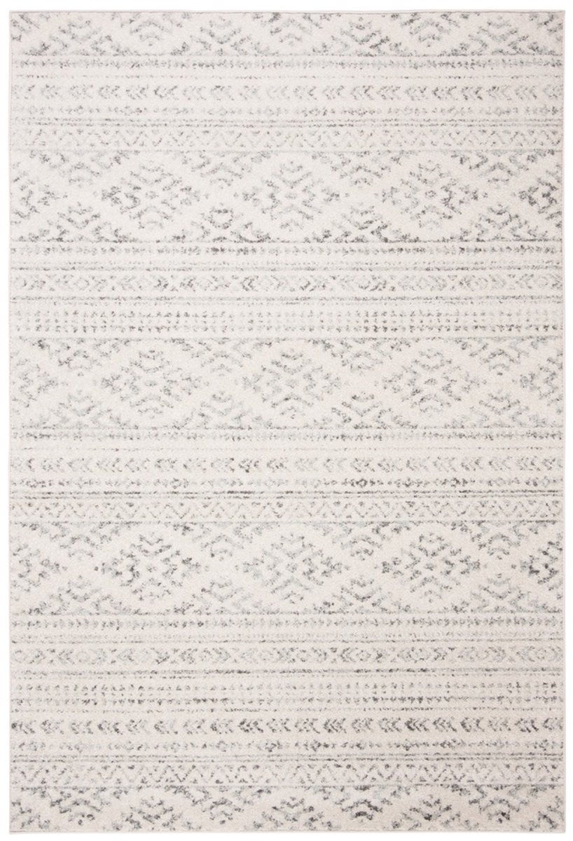 TUL272A-1215 12 x 15 in. Tulum Power Loomed Rectangle Area Rug, Ivory & Grey