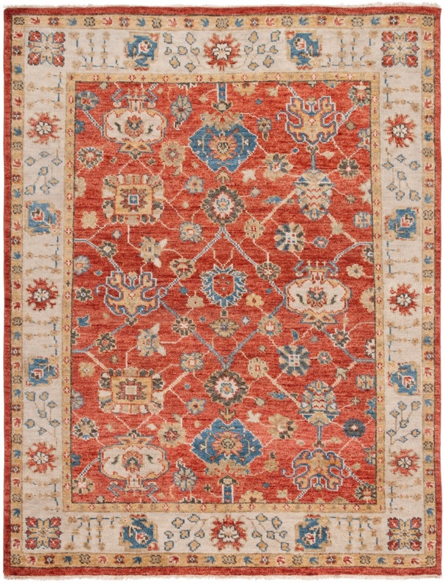 Picture of Safavieh SRK170B-8 8 x 10 ft. Samarkand Traditional Rectangle Hand Knotted Rug&#44; Beige & Rust