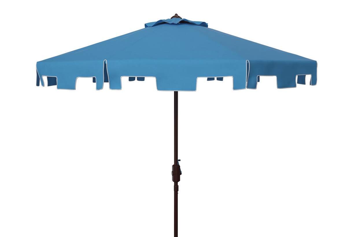 Picture of Safavieh PAT8000P 9 ft. Zimmerman Market Umbrella, Pacific Blue