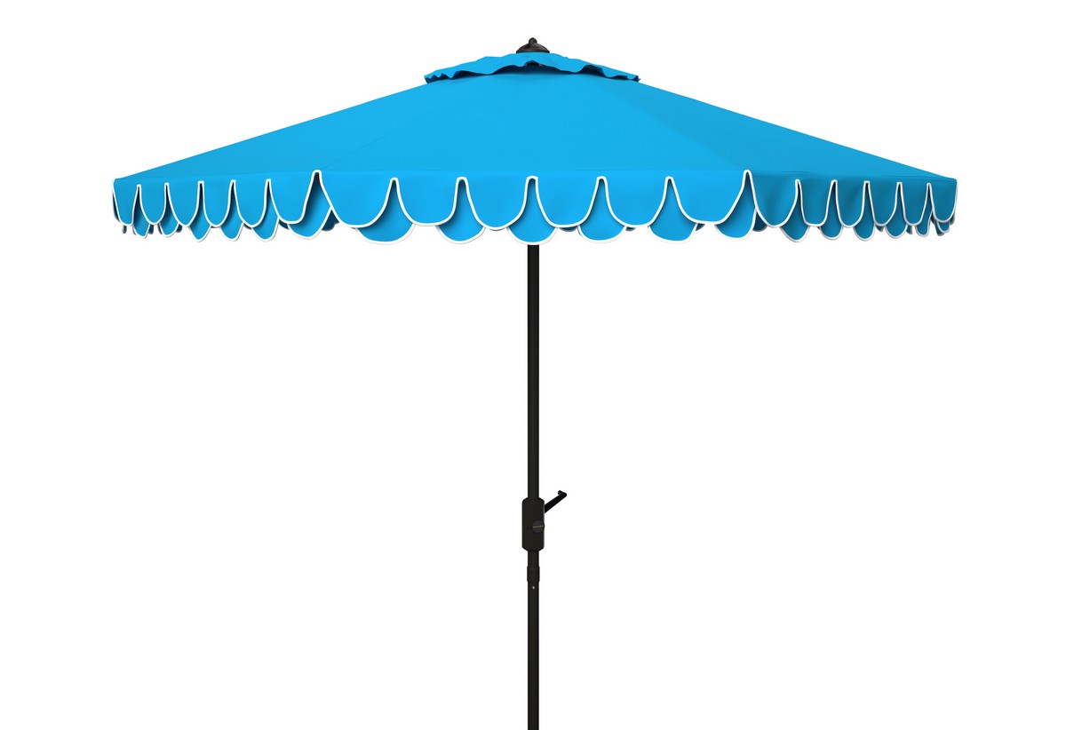 Picture of Safavieh PAT8006P 9 ft. Elegant Valance Umbrella, Pacific Blue