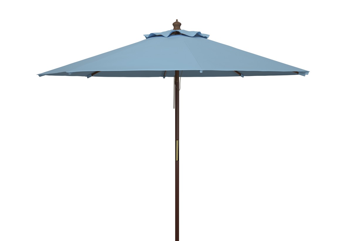 Picture of Safavieh PAT8009U 9 ft. Bethany Wooden Umbrella&#44; Blue