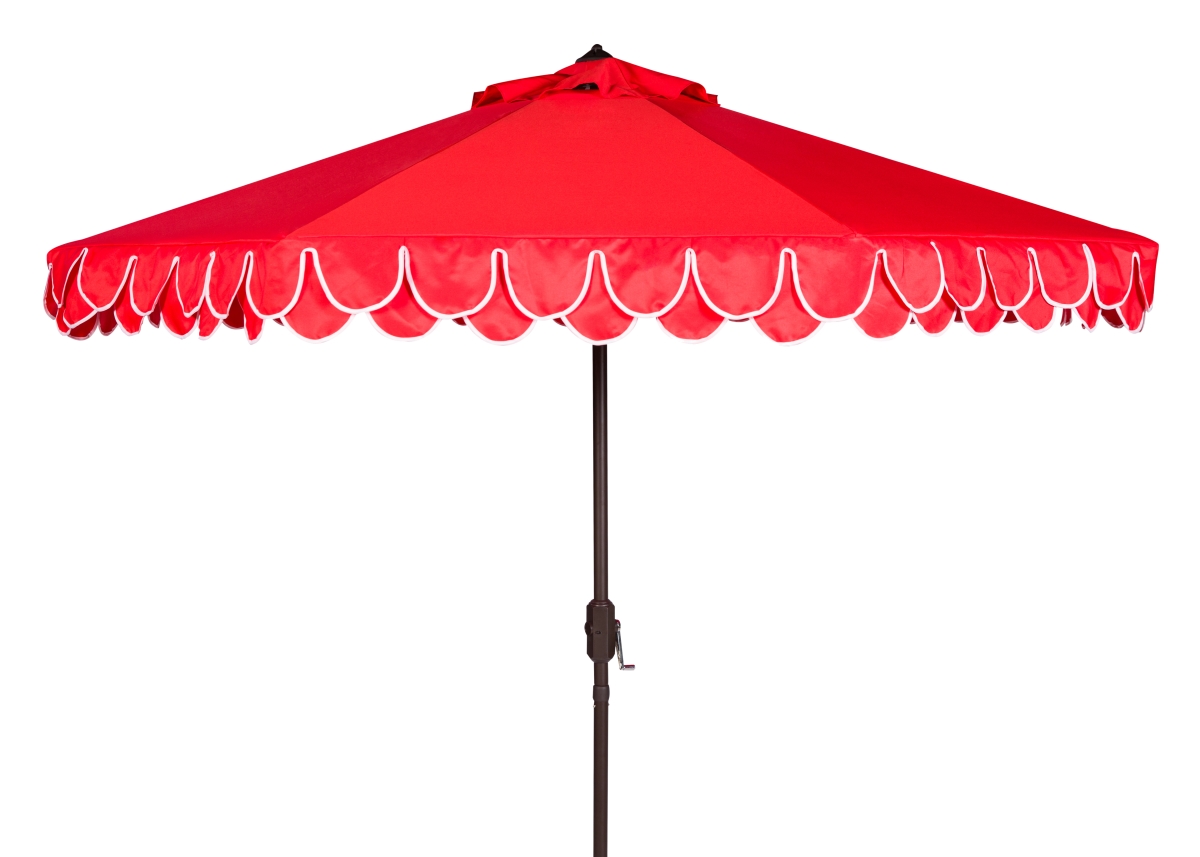 Picture of Safavieh PAT8106D 11 ft. Elegant Valance Umbrella&#44; Red