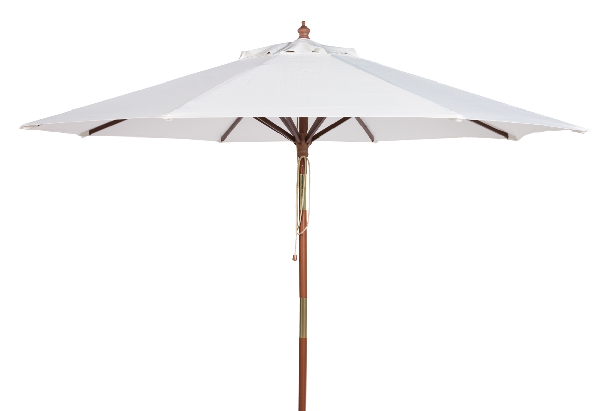 Picture of Safavieh PAT8109E 11 ft. Cannes Wood Umbrella&#44; White