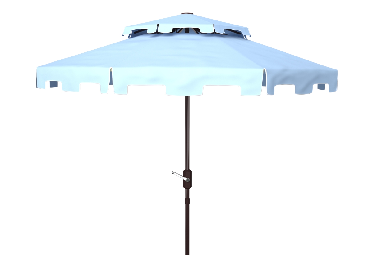 Picture of Safavieh PAT8200D 9 ft. Zimmerman Double Top Umbrella&#44; Baby Blue & White