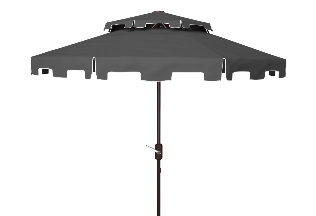 Picture of Safavieh PAT8200E 9 ft. Zimmerman Double Top Umbrella&#44; Grey & White