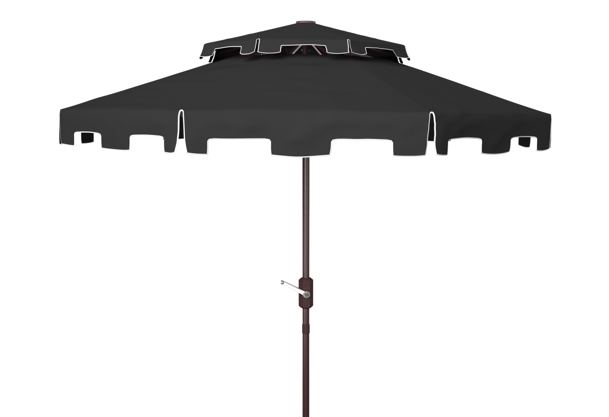 Picture of Safavieh PAT8200H 9 ft. Zimmerman Double Top Umbrella&#44; Black & White