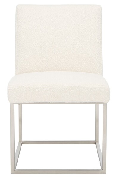 KNT7042D Jenette Boucle Dining Chair, Ivory & Silver -  Safavieh