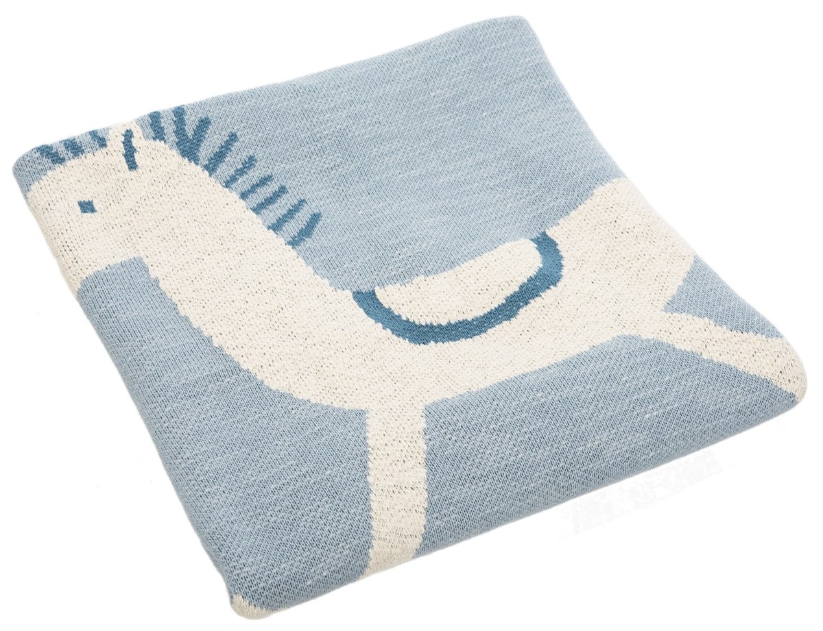Picture of Safavieh BBY1015D-3240 32 x 40 in. Tater Trot Light Blue Blanket
