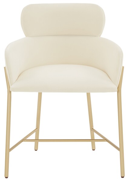 SFV4757F Charlize Velvet Dining Chair, Ivory & Gold -  Safavieh