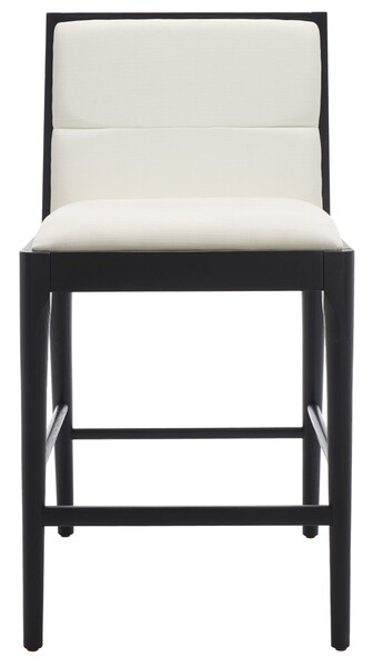 SFV4147A-SET2 Laycee Linen Counter Stool, Black & White - Set of 2 -  Safavieh