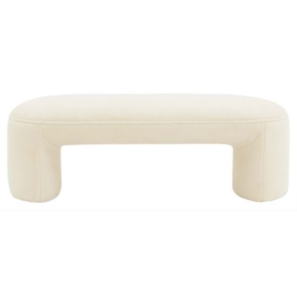 SFV4810A Vivie Faux Shearling Bench, Ivory -  Safavieh