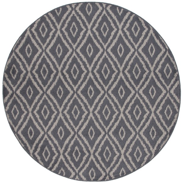 PYR219H-7R 6 ft. 7 in. x 6 ft. 7 in. Pyramid Collection Contemporary Round Rug - Charcoal & Light Grey -  Safavieh