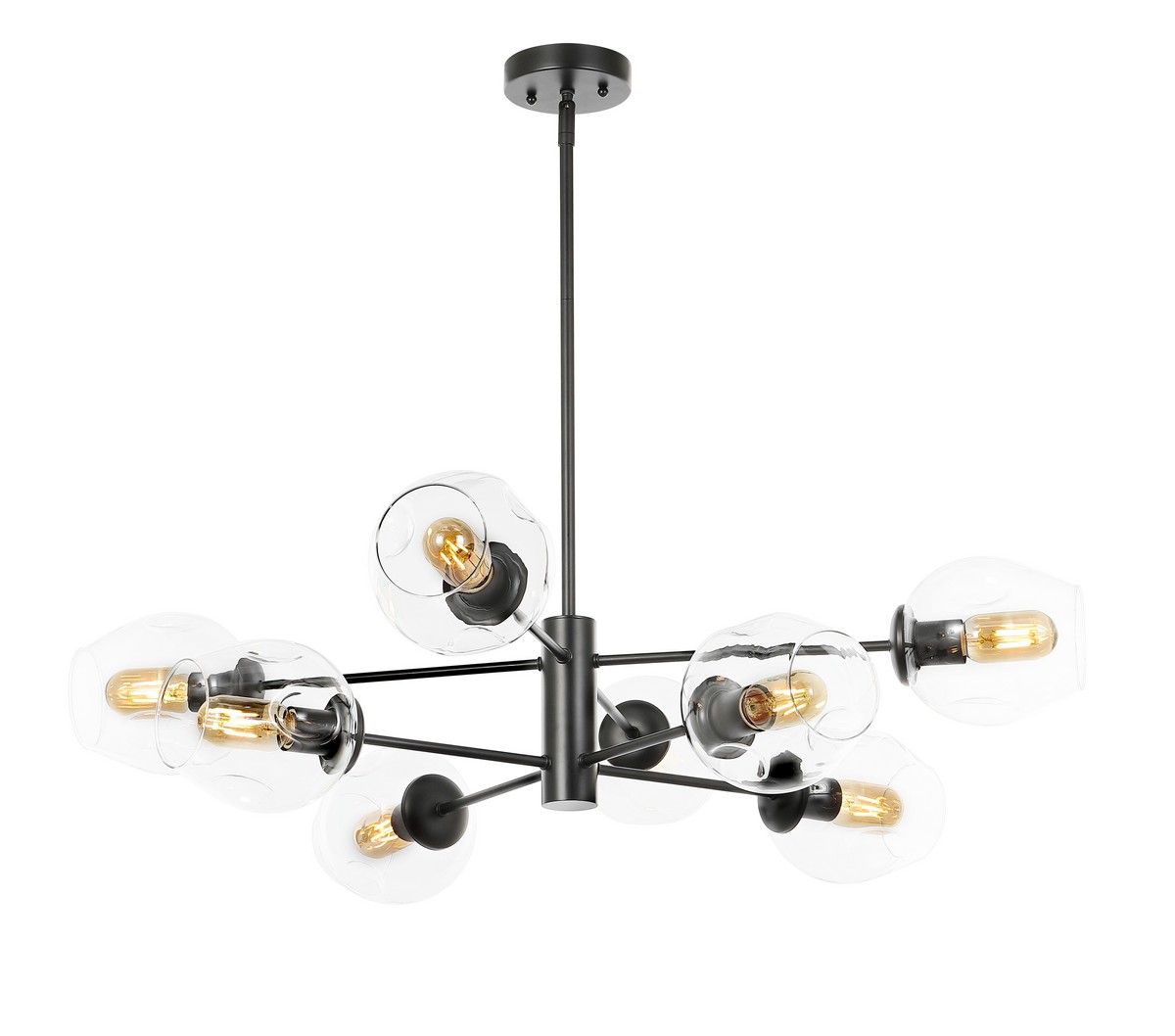 Picture of Safavieh CHA4067A 36.5 in. 8 Light Pythea Iron & Glass Chandelier&#44; Black