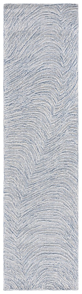 TRC901N-29 2 ft. 3 in. x 9 ft. Trace 901N Hand Tufted Runner Rug - Navy -  Safavieh