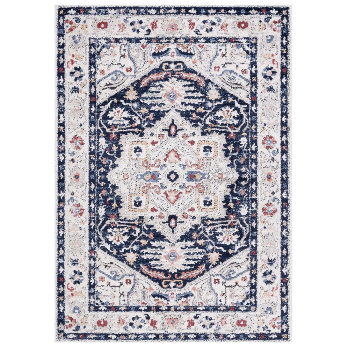 Picture of Safavieh LUNR100N-5 5 ft. 2 in. x 7 ft. Luna Rectangle Area Rug - Beige & Navy
