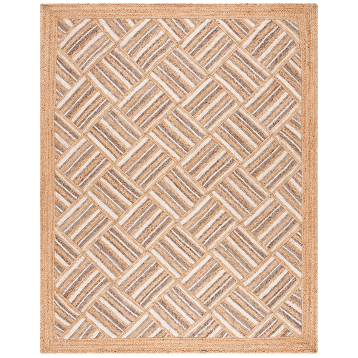 Picture of Safavieh NF897A-6SQ 6 x 6 ft. Natural Fiber Rugin Hand Woven Global Square Area Rug&#44; Natural & Grey