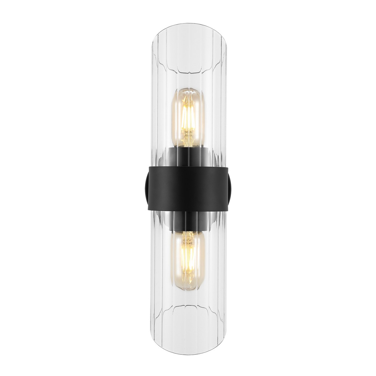 Picture of Safavieh SCN4099C-SET2 6.25 in. 2 Light Eytan Wall Sconce&#44; Black & Clear - Set of 2