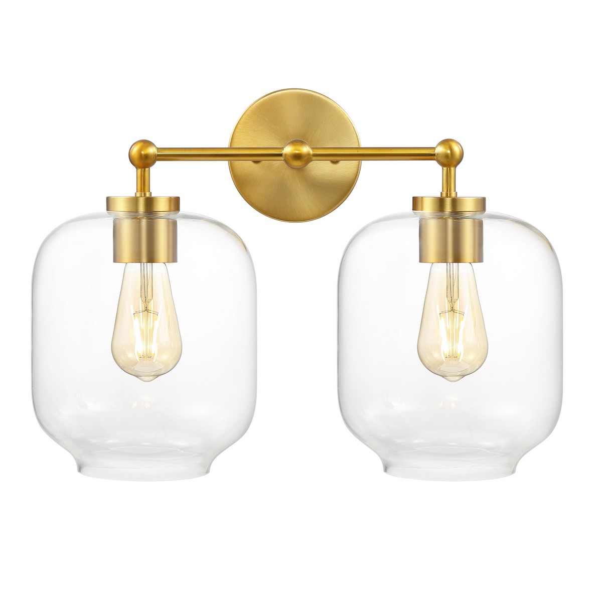 Picture of Safavieh SCN4139A 17 in. 2 Light Navia Wall Sconce&#44; Brass Gold & Clear