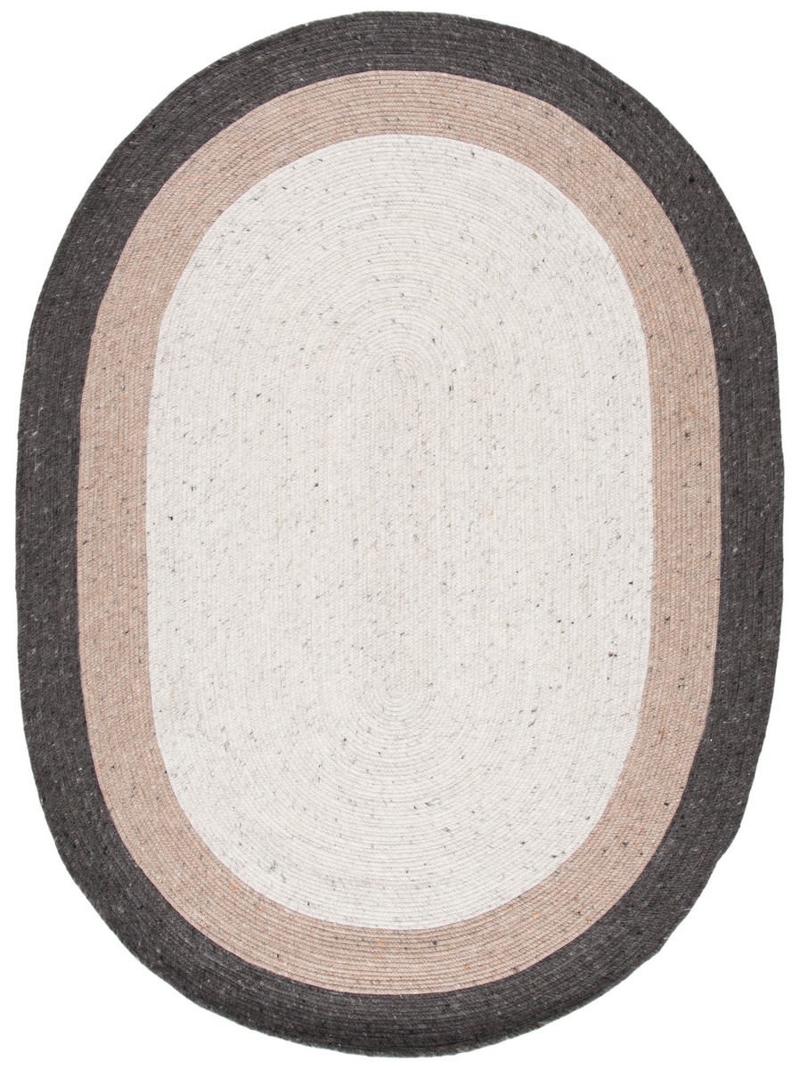 Picture of Safavieh BRD903H-8OV 8 x 10 ft. Braided Hand Woven Global Oval Area Rug&#44; Charcoal & Ivory