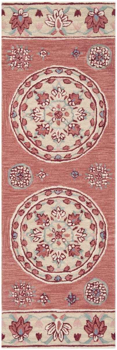 BLG601Q-28 2 ft.-3 in. x 8 ft. Bellagio Country Hand Tufted Runner Rug, Red & Beige -  Safavieh