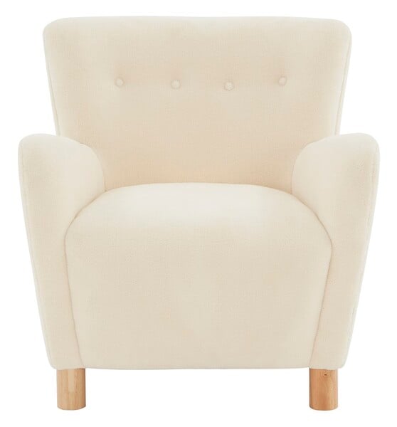 SFV4794A 31 x 27 x 33 in. Carey Faux Shearling Accent Chair, Ivory -  Safavieh