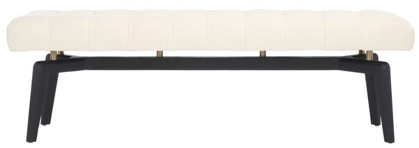 Picture of Safavieh SFV9103B 59.1 x 17.7 x 17.7 in. Gallagher Tufted Boucle Bench&#44; Beige & Black