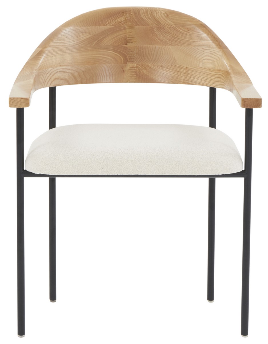 Picture of Safavieh SFV5095A 23.6 x 21.5 x 30.5 in. Denver Metal Frame & Boucle Dining Chair&#44; Ivory & Black