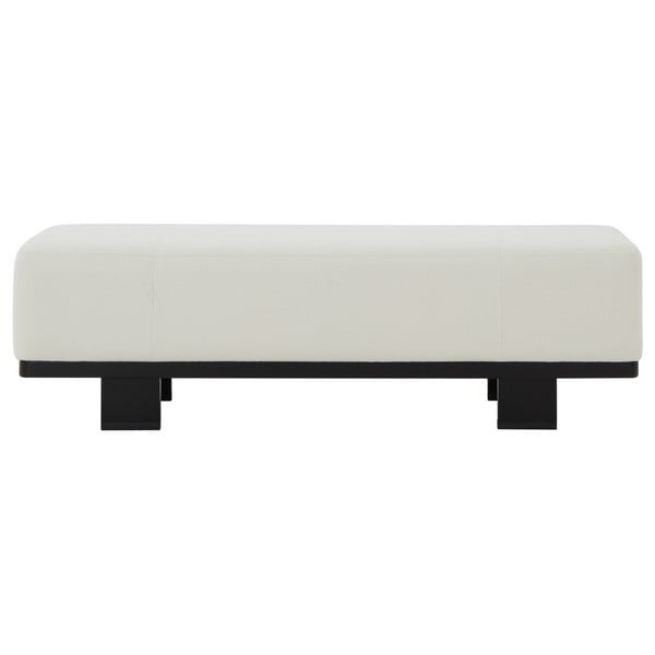 Picture of Safavieh SFV5115B 58.7 x 17.5 x 18.1 in. Abrianna Wood Base Bench&#44; Ivory & Black