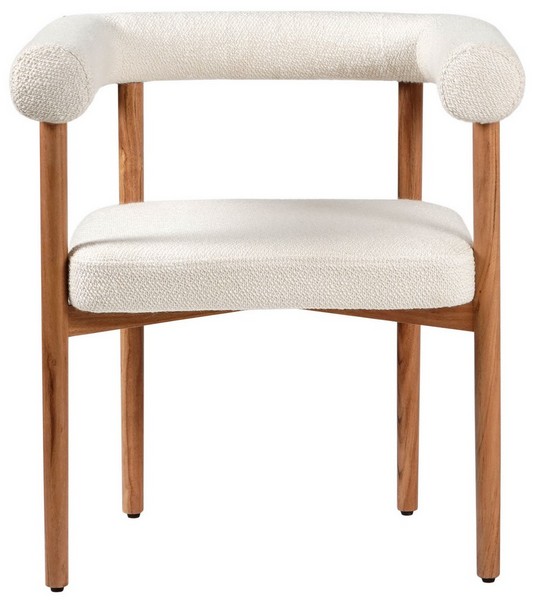 SFV5756A 27 x 22 x 30 in. Carrigan Upholstered Dining Chair, White & Natural -  Safavieh