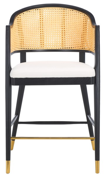Picture of Safavieh SFV4208A 41.9 x 24 x 22.7 in. Rogue Rattan Barstool&#44; Black & Natural