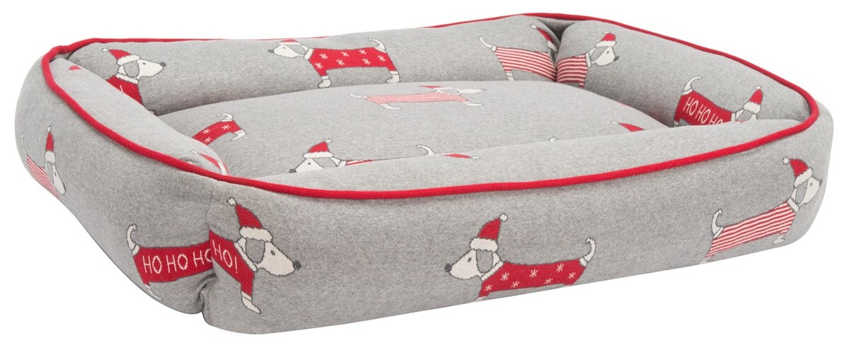 Picture of Safavieh PET1002A-1624 16 x 24 x 6 in. Hohoho Dog Bed&#44; Gray & Red