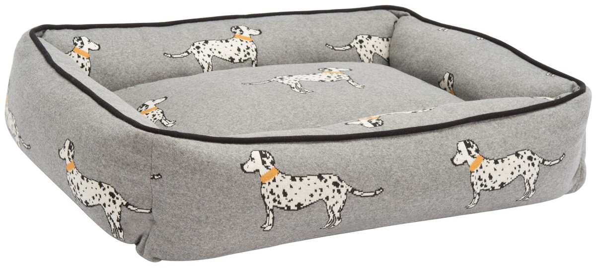 Picture of Safavieh PET1003A-2428 24 x 28 x 6 in. Dalmatian Dog Bed&#44; Gray & Ivory
