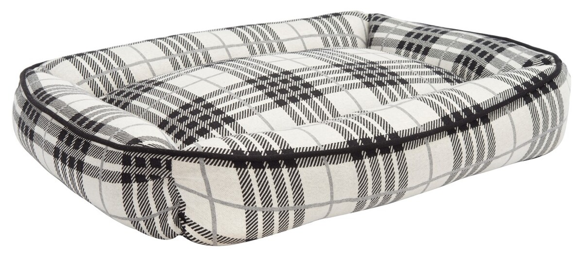 Picture of Safavieh PET1006A-1624 16 x 24 x 6 in. Adair Dog Bed&#44; Ivory & Black