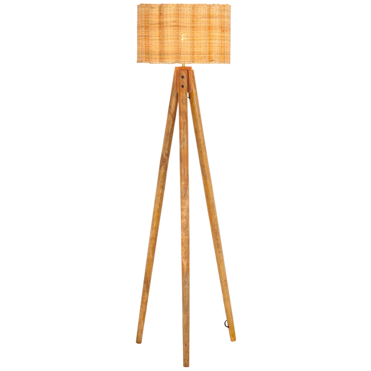 Picture of Safavieh FLL3007A 62 in. Nalani Mango Wood&#44; Cane & Iron Floor Lamp - Natural